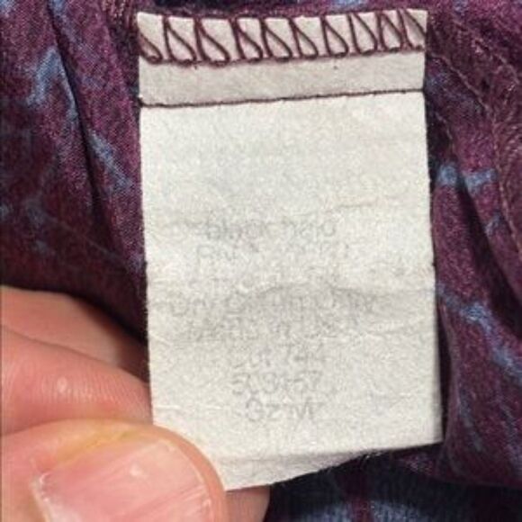 Black Halo | Silk Tunic Style Women’s Purple Floral Print Wrap Blouse Top Size M - Picture 14 of 16